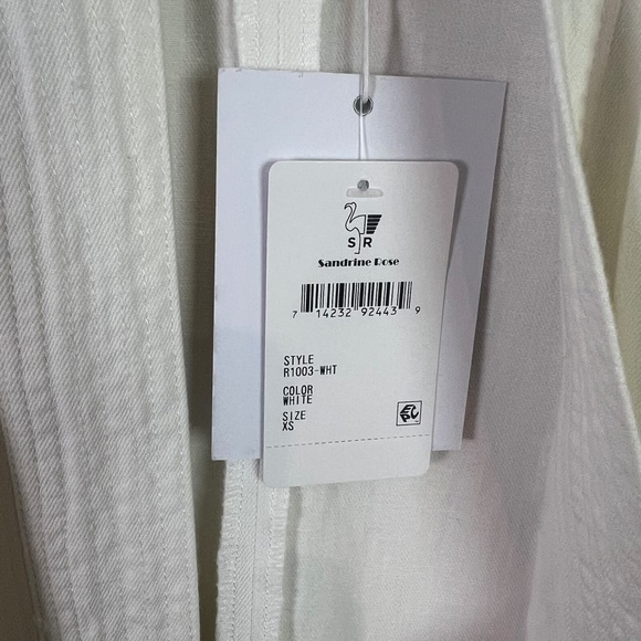 Sandrine Rose x Free People Women’s White Open Front Tie Denim Kimono Jacket New - Picture 6 of 8